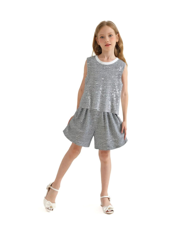 Kidsatelier-Tulleen-TUD52011-silver-sequin-sleeveless-shorts-set