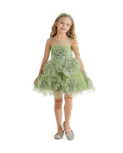 kidsatelier-tulleen-TUL1005-GREEN-floral-blooming-flowers-dress