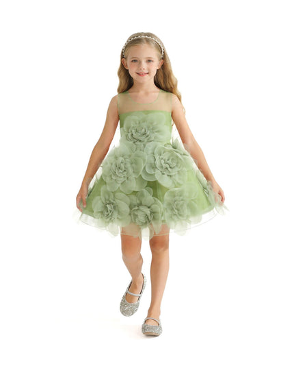kidsatelier-tulleen-TUL1005-GREEN-floral-blooming-flowers-dress