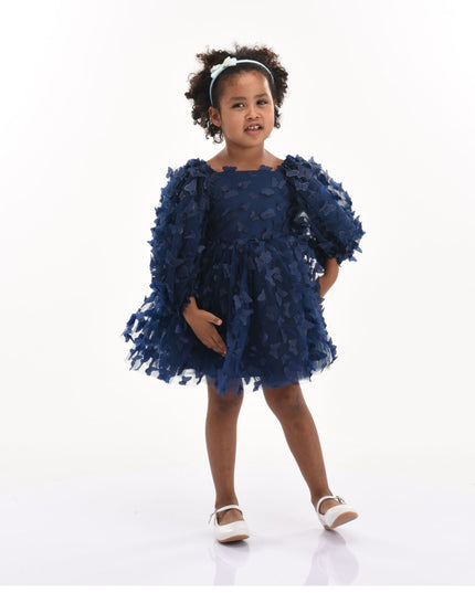 kidsatelier-tulleen-T-2210-Navy-bell-mariposa-dress