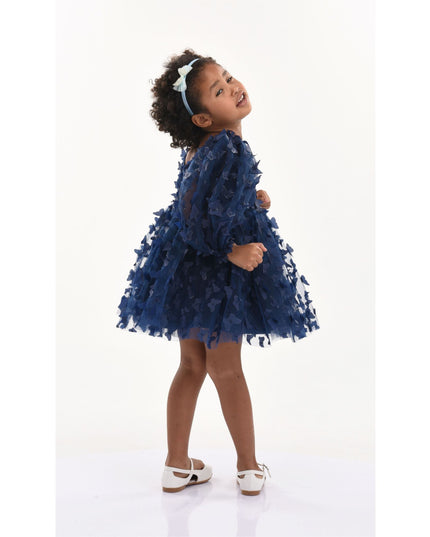 kidsatelier-tulleen-T-2210-Navy-bell-mariposa-dress