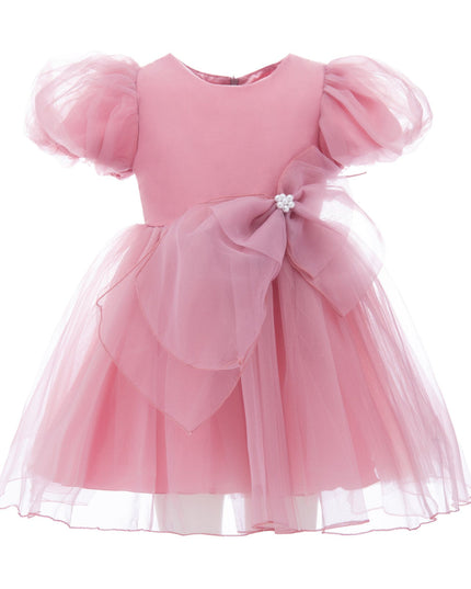 kidsatelier-tulleen-T-2927-Raspberry-pink-raspberry-bow-organza-dress