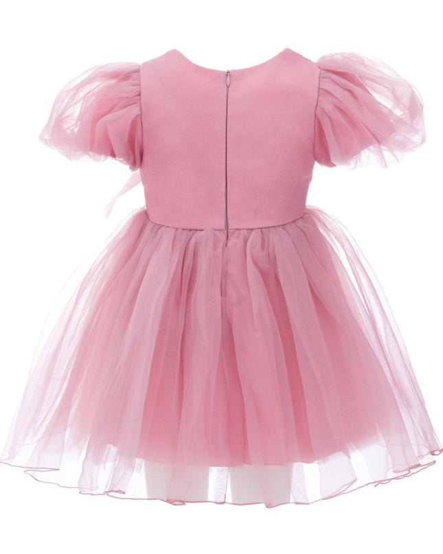 kidsatelier-tulleen-T-2927-Raspberry-pink-raspberry-bow-organza-dress