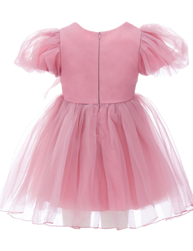kidsatelier-tulleen-T-2927-Raspberry-pink-raspberry-bow-organza-dress
