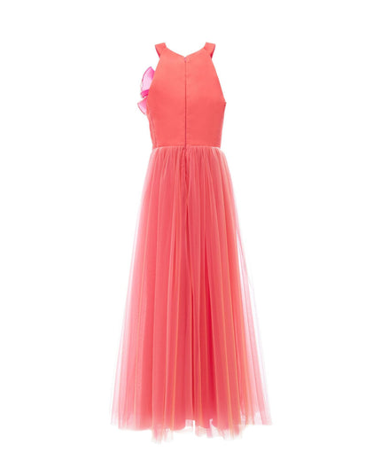 kidsatelier-tulleen-2962-Orange/Fuchsia-malaga-halter-ruffle-gown