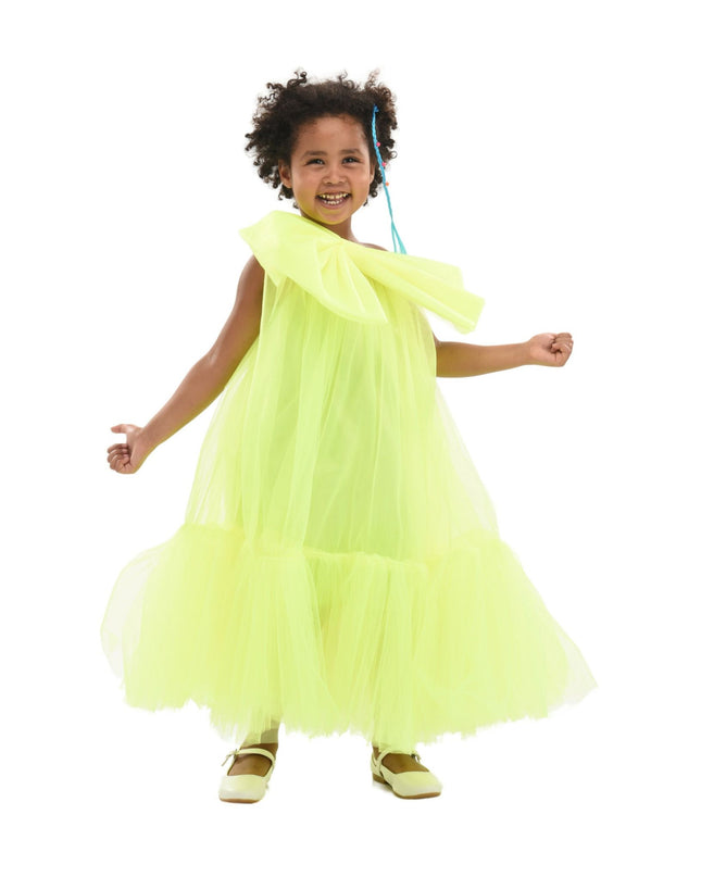 kidsatelier-tulleen-T-3002-Neon Green-maggi-neon-bow-tulle-dress