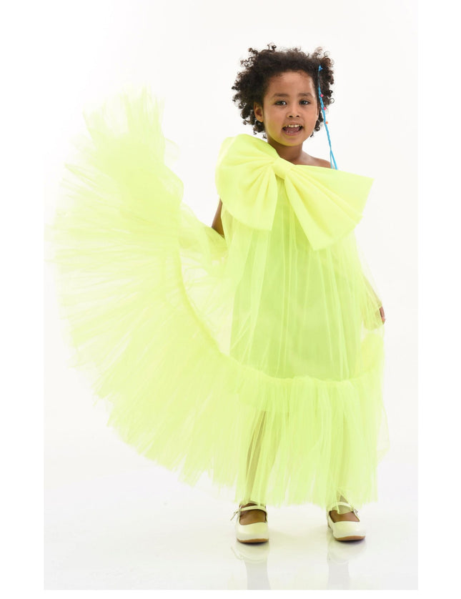 kidsatelier-tulleen-T-3002-Neon Green-maggi-neon-bow-tulle-dress