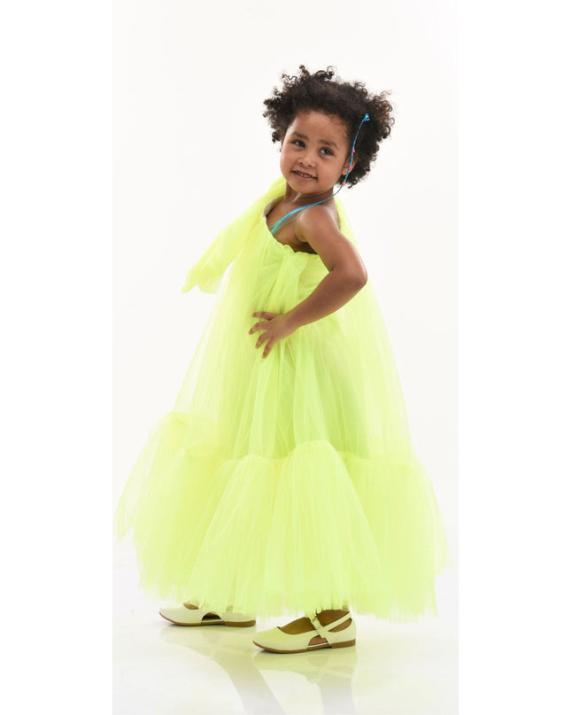 kidsatelier-tulleen-T-3002-Neon Green-maggi-neon-bow-tulle-dress