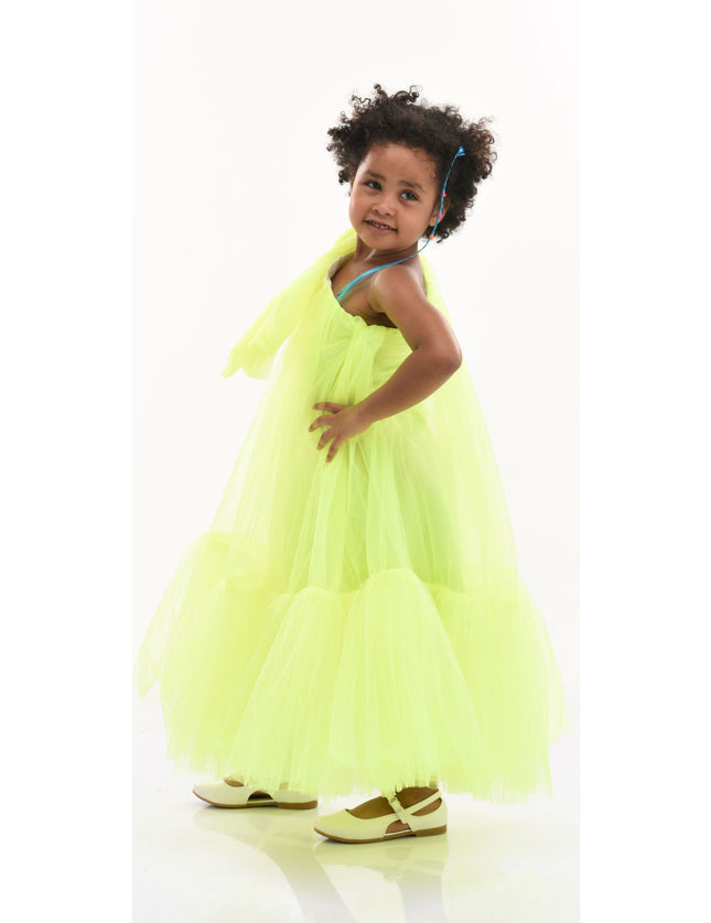 kidsatelier-tulleen-T-3002-Neon Green-maggi-neon-bow-tulle-dress