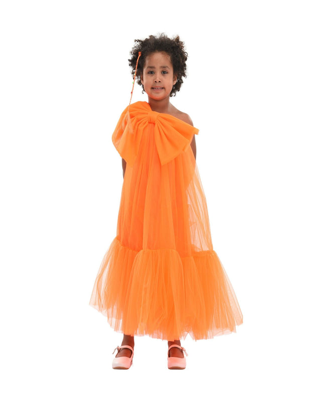 kidsatelier-tulleen-T-3002-Neon Orange-maggi-neon-bow-tulle-dress
