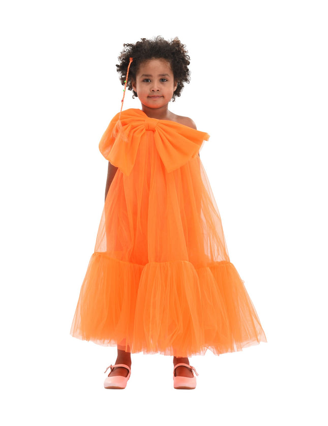 kidsatelier-tulleen-T-3002-Neon Orange-maggi-neon-bow-tulle-dress