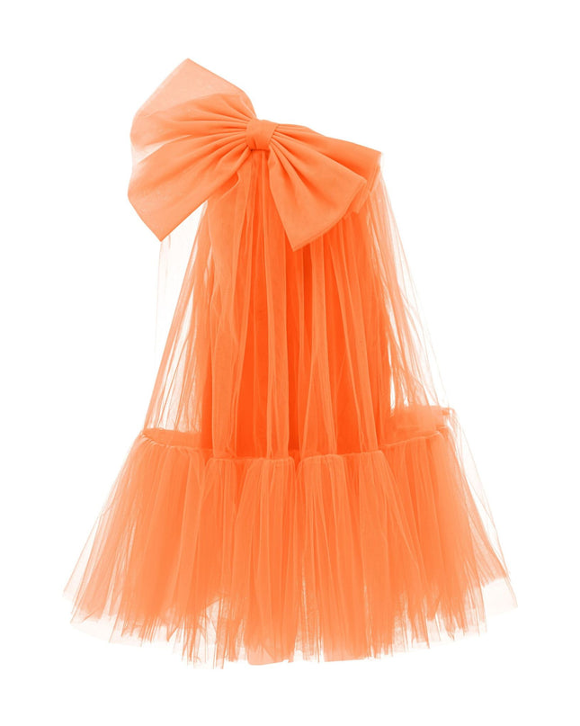 kidsatelier-tulleen-T-3002-Neon Orange-maggi-neon-bow-tulle-dress