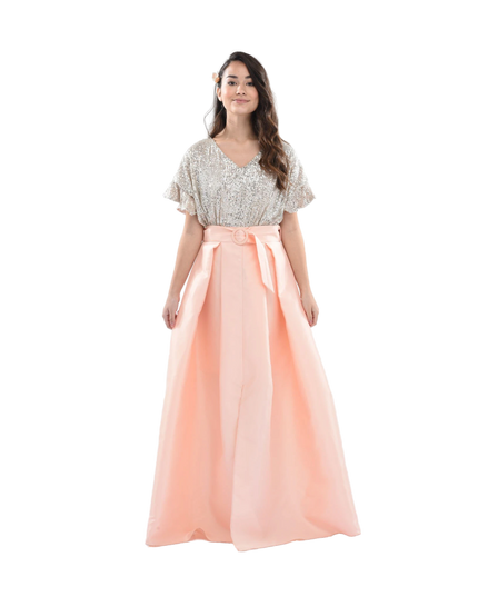 kidsatelier-tulleen-3006-Powder-peach-arcola-glimmer-tulle-gown