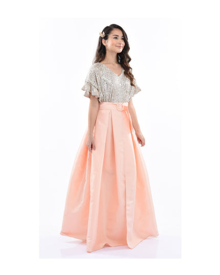 kidsatelier-tulleen-3006-Powder-peach-arcola-glimmer-tulle-gown