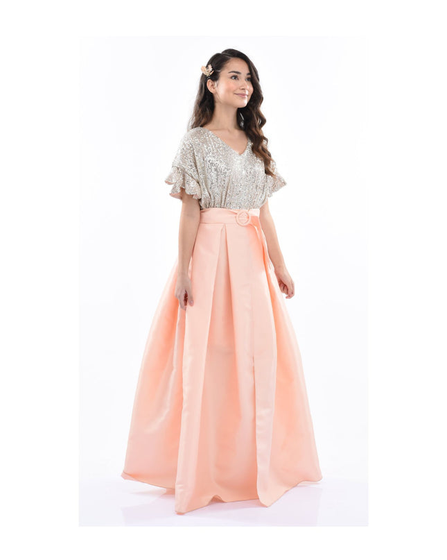 kidsatelier-tulleen-3006-Powder-peach-arcola-glimmer-tulle-gown