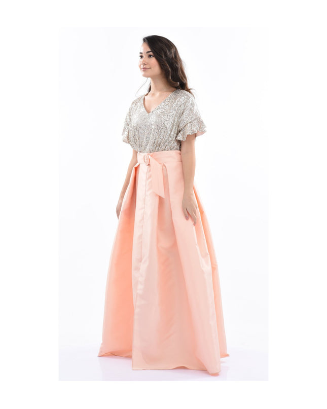 kidsatelier-tulleen-3006-Powder-peach-arcola-glimmer-tulle-gown
