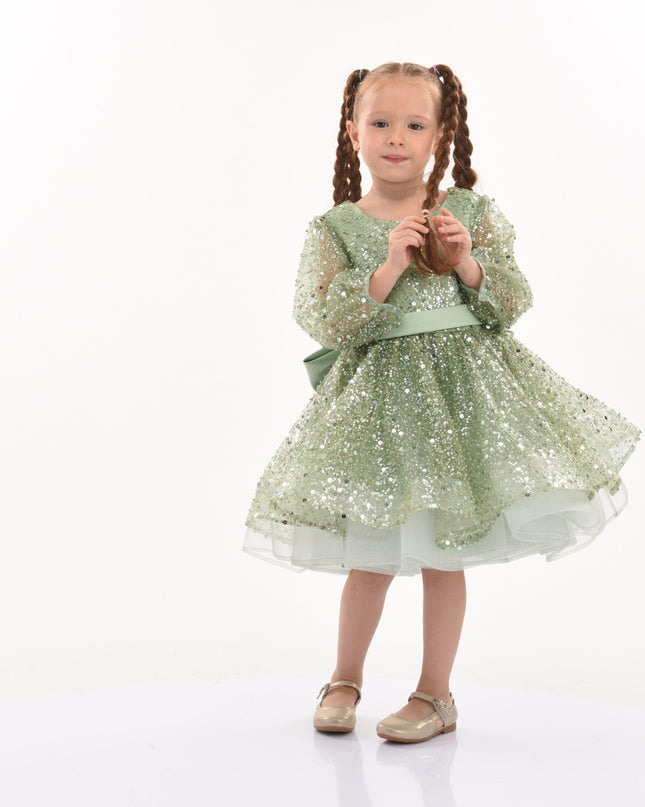 kidsatelier-tulleen-322407-Green-pradera-glimmer-tulle-bow-dress