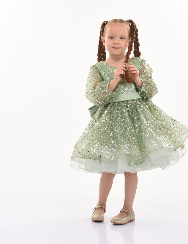 kidsatelier-tulleen-322407-Green-pradera-glimmer-tulle-bow-dress