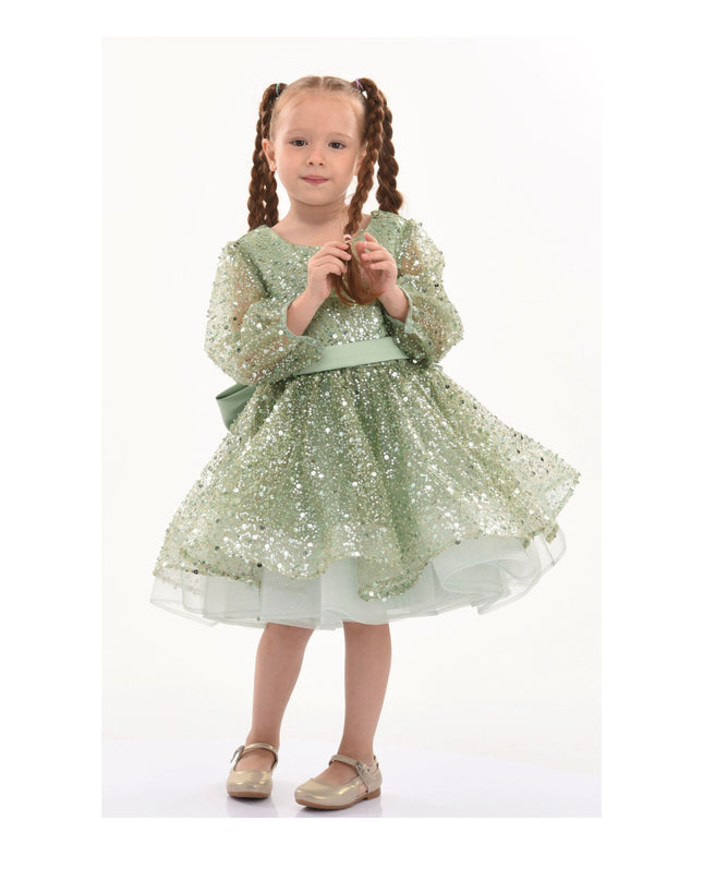 kidsatelier-tulleen-322407-Green-pradera-glimmer-tulle-bow-dress