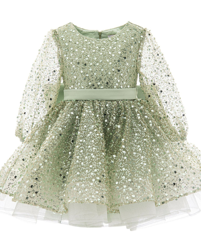 kidsatelier-tulleen-322407-Green-pradera-glimmer-tulle-bow-dress