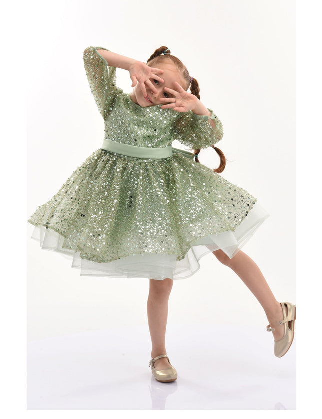 kidsatelier-tulleen-322407-Green-pradera-glimmer-tulle-bow-dress