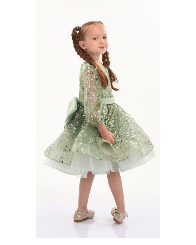 kidsatelier-tulleen-322407-Green-pradera-glimmer-tulle-bow-dress