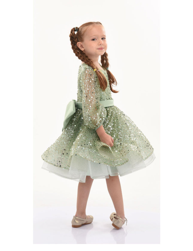 kidsatelier-tulleen-322407-Green-pradera-glimmer-tulle-bow-dress