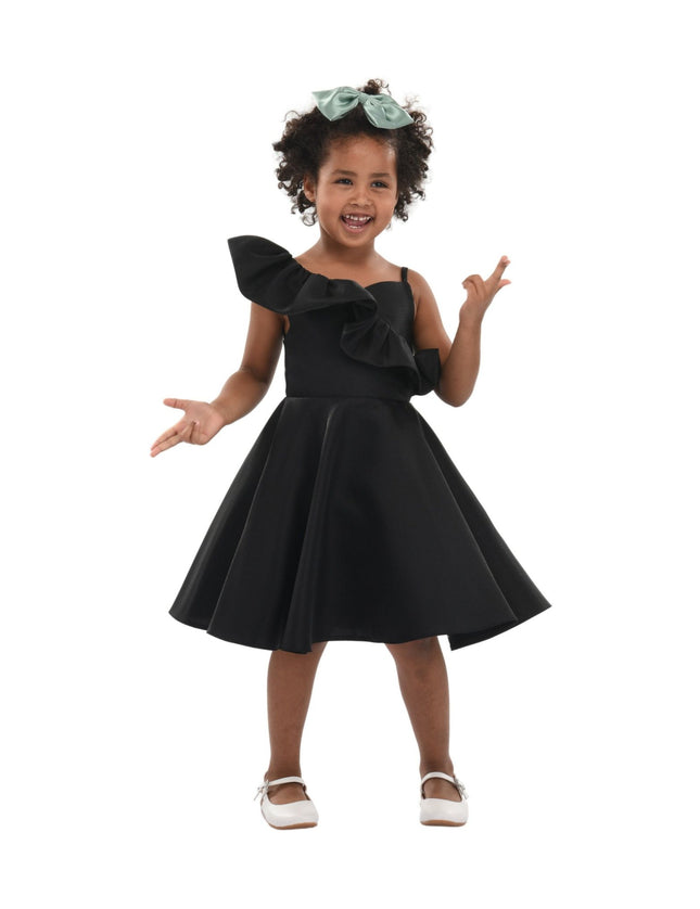 kidsatelier-tulleen-T-322408-Black-riviera-off-shoulder-ruffle-dress
