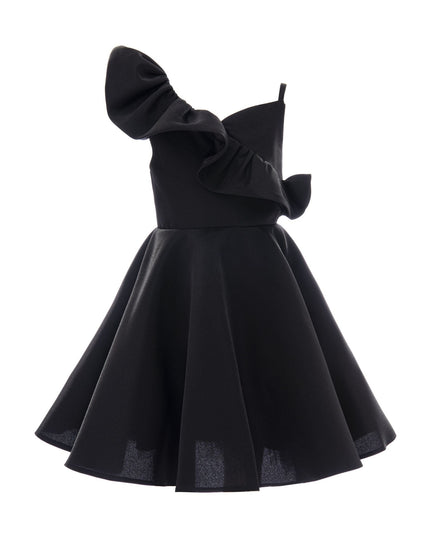 kidsatelier-tulleen-T-322408-Black-riviera-off-shoulder-ruffle-dress