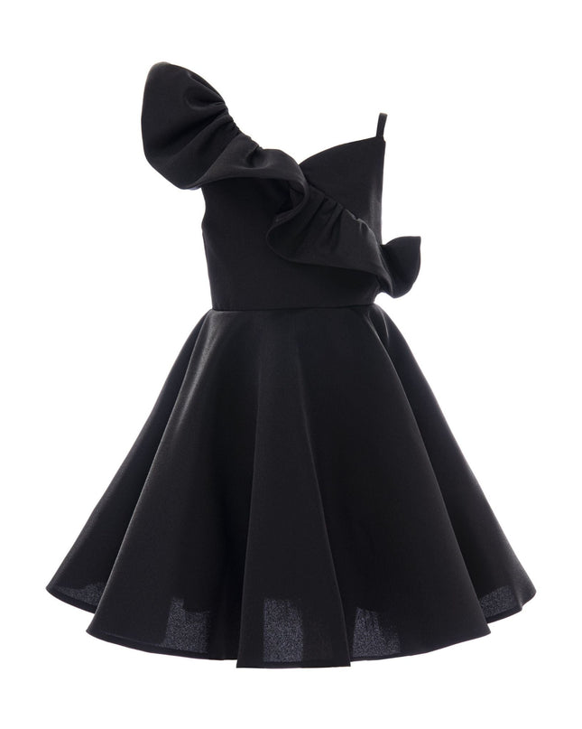 kidsatelier-tulleen-T-322408-Black-riviera-off-shoulder-ruffle-dress