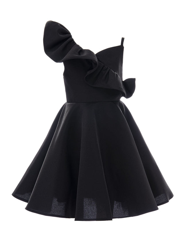 kidsatelier-tulleen-T-322408-Black-riviera-off-shoulder-ruffle-dress