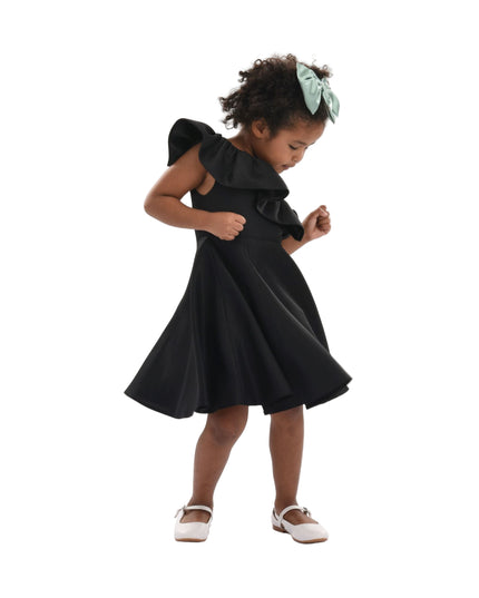 kidsatelier-tulleen-322408-Black-riviera-off-shoulder-ruffle-dress