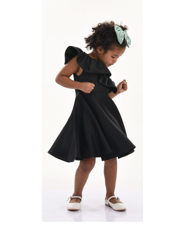 kidsatelier-tulleen-T-322408-Black-riviera-off-shoulder-ruffle-dress