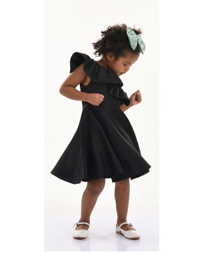 kidsatelier-tulleen-T-322408-Black-riviera-off-shoulder-ruffle-dress