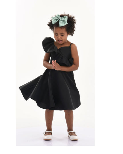 kidsatelier-tulleen-T-322408-Black-riviera-off-shoulder-ruffle-dress