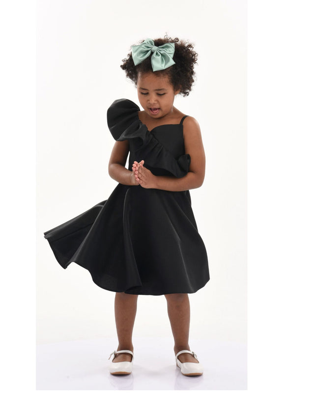 kidsatelier-tulleen-T-322408-Black-riviera-off-shoulder-ruffle-dress
