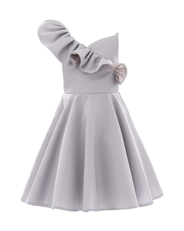kidsatelier-tulleen-T-322408-Silver-riviera-off-shoulder-ruffle-dress
