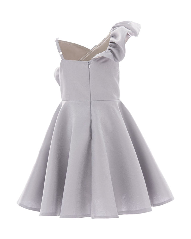 kidsatelier-tulleen-T-322408-Silver-riviera-off-shoulder-ruffle-dress