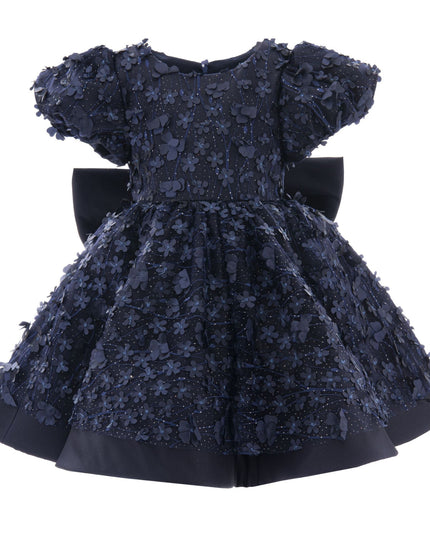 kidsatelier-tulleen-T-322409-Navy-moneta-floral-bow-dress