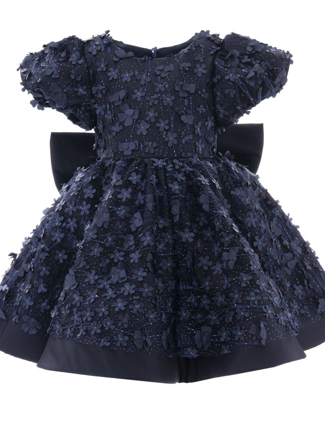 kidsatelier-tulleen-T-322409-Navy-moneta-floral-bow-dress