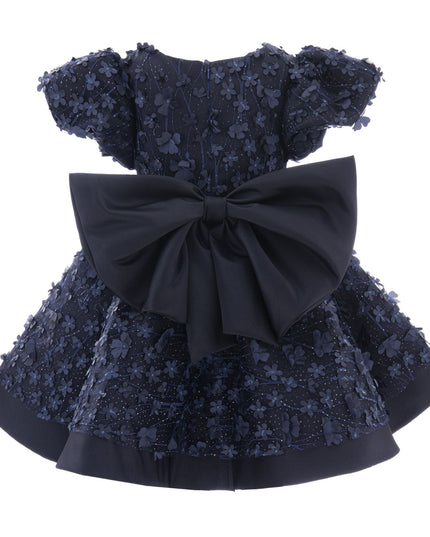 kidsatelier-tulleen-T-322409-Navy-moneta-floral-bow-dress