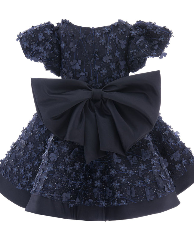 kidsatelier-tulleen-T-322409-Navy-moneta-floral-bow-dress