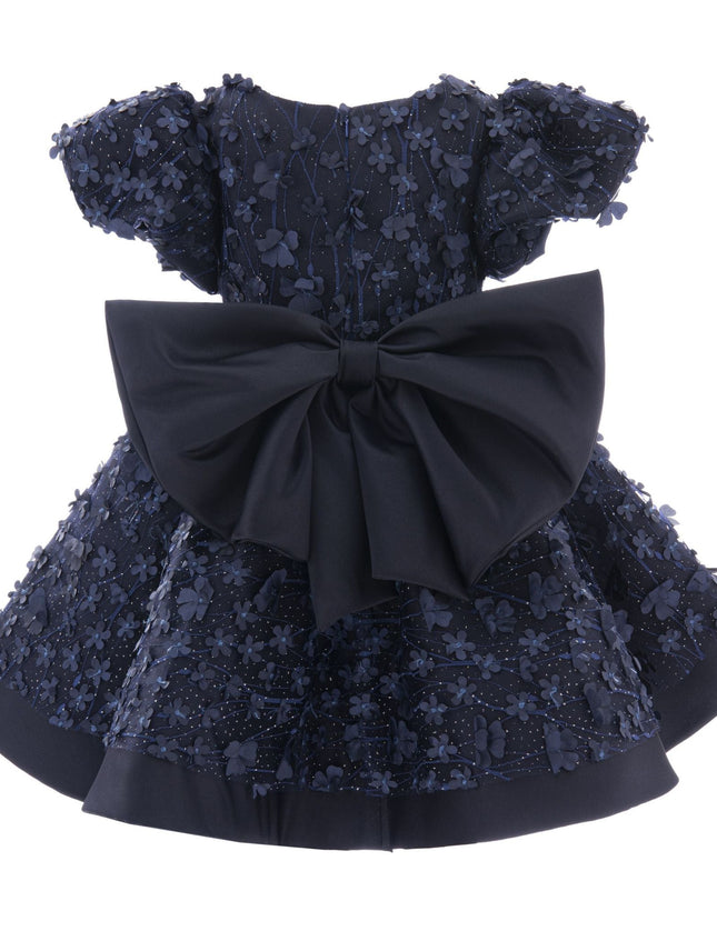 kidsatelier-tulleen-T-322409-Navy-moneta-floral-bow-dress