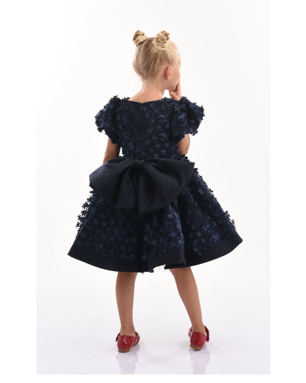 kidsatelier-tulleen-T-322409-Navy-moneta-floral-bow-dress