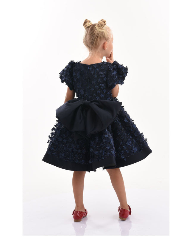 kidsatelier-tulleen-T-322409-Navy-moneta-floral-bow-dress