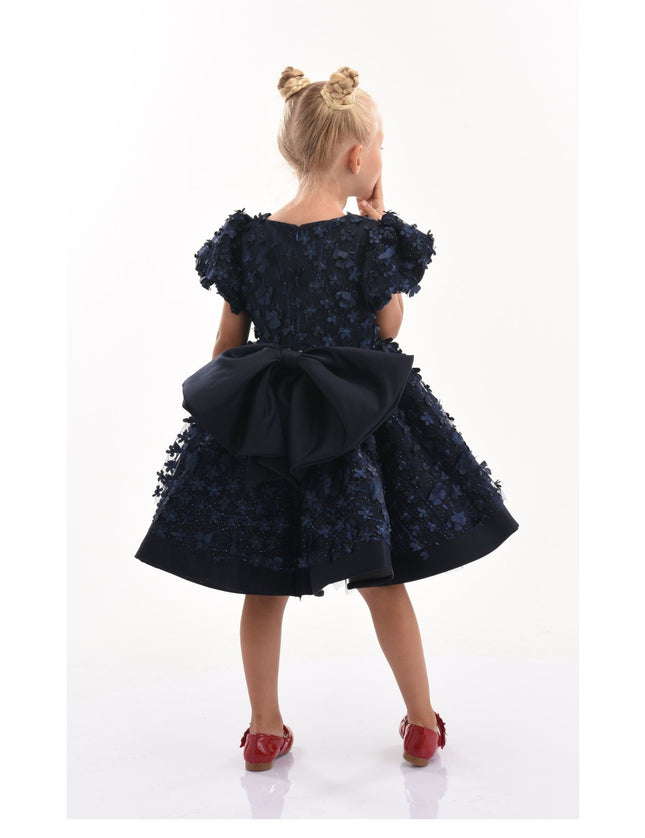 kidsatelier-tulleen-T-322409-Navy-moneta-floral-bow-dress