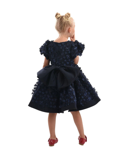 kidsatelier-tulleen-T-322409-Navy-moneta-floral-bow-dress