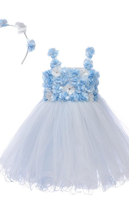 kids atelier tulleen Blue Campanula Bloom Dress