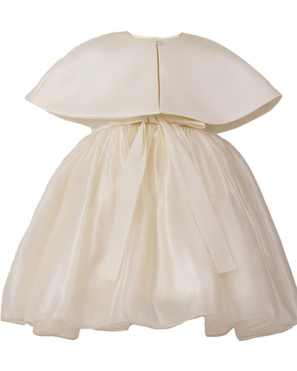 kids atelier tulleen Cream Timeless Cape-Overlay Gown