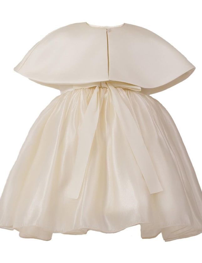 kids atelier tulleen Cream Timeless Cape-Overlay Gown